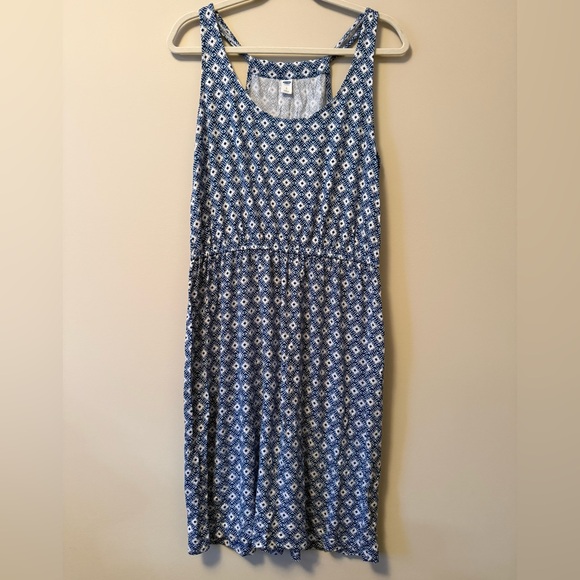 Old Navy Dresses & Skirts - Old Navy Blue and White Geometric Dress